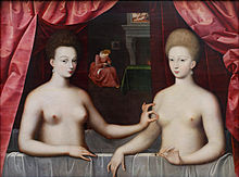 Gabrielle d' Estrées (à droite) et l'une de ses soeurs