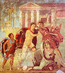 Hermione aux pieds d'Oreste (fresque à Pompéi)