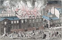 Incendie de l'Opéra au Palais-Royal en 1763
