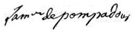 Signture de la marquise de Pompadour