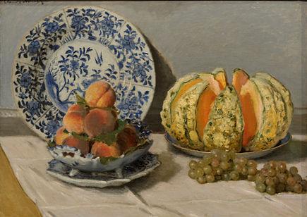 Nature morte au melon (Monet, vers 1872)