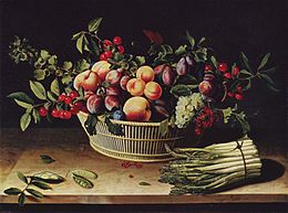Nature morte aux fruits et asperges (Louise Moillon, 1630)
