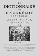 Premiere édition du Dictionnaire de l'Académie française (1694 )